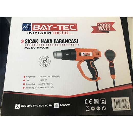 Bay-Tec Mk-0086 2000W Sıcak Hava Tabancası (800.60.20.0036)
