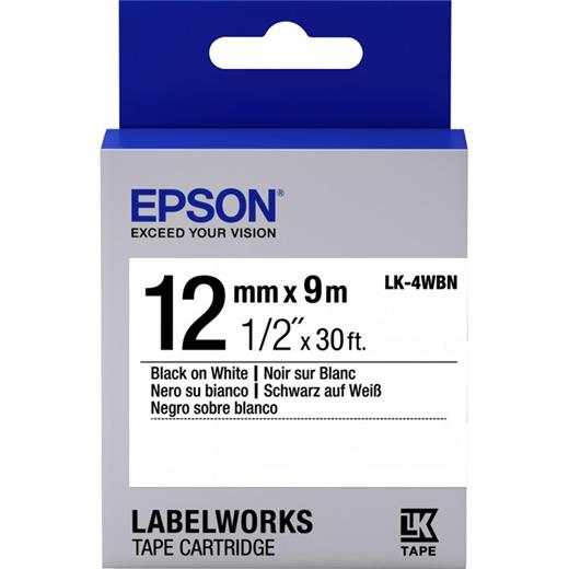 Epson Lk-4Wbn Standart Beyaz Üzeri Siyah 12Mm 9Metre Etiket(850.50.40.0060)