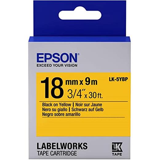 Epson Lk-5Ybp Pastel Sarı Üzeri Siyah 18Mm 9Metre(850.50.40.0073)