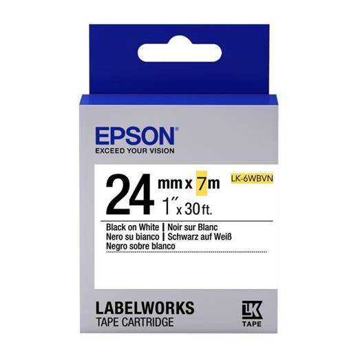 Epson Lk-6Wbvn Vinil Beyaz Üzeri Siyah 24Mm 7Metre Etiket(850.50.40.0079)