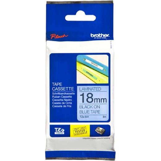 Brother Tze-541 18 Mm Mavi Üzeri Siyah Laminasyonlu Etiket(850.50.40.0113)