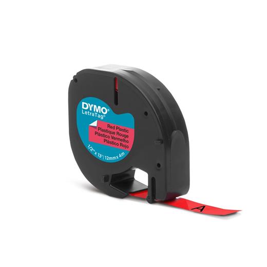 Dymo S0721630 Letratag Plastik Şerit ( 12 Mm X 4 Mt ) , Kırmızı (59424) 91203(850.50.40.0135)