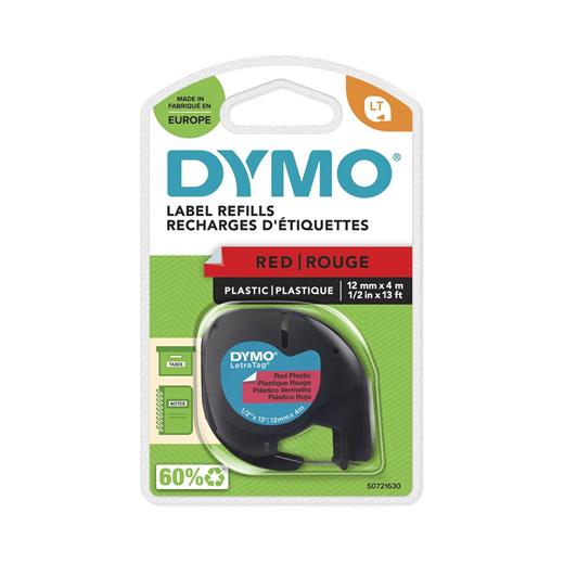 Dymo S0721630 Letratag Plastik Şerit ( 12 Mm X 4 Mt ) , Kırmızı (59424) 91203(850.50.40.0135)