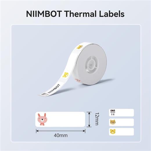 Nıımbot T12-40-160Zoo Beyaz-Renkli 12X40Mm Termal Etiket (850.50.40.0146)