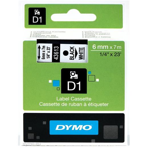 Dymo S0720790 D1 Yedek Şerit, 6 Mm X 7 Mt, Sarı- Siyah (43618)(850.50.40.0184)