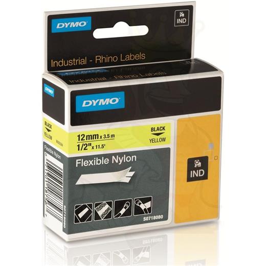 Dymo Rhinopro Esnek Naylon 12Mmx3,5M Sarı-Siyah (850.50.40.0258)