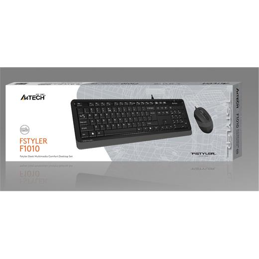 A4 Tech F1010 Q Usb Gri Fn-Mm Klv+Optik Mouse Set(900.40.30.0232)