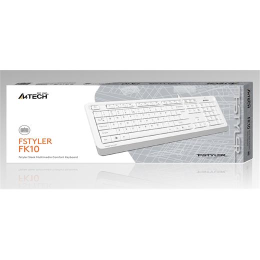 A4 Tech Fk10 Q Usb Fsytyler Beyaz Tr Fn-Mmedya Klavye(900.40.30.0243)