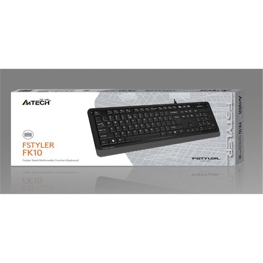 A4 Tech Fk10 Q Usb Fsytyler Gri Tr Fn-Multimedya Klavye(900.40.30.0244)