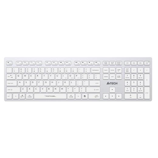 A4 Tech Fstyler Fbx50C Beyaz Bluetooth+2.4G Nano Fn Şarjlı Multimedya Klavye(900.40.30.0283)