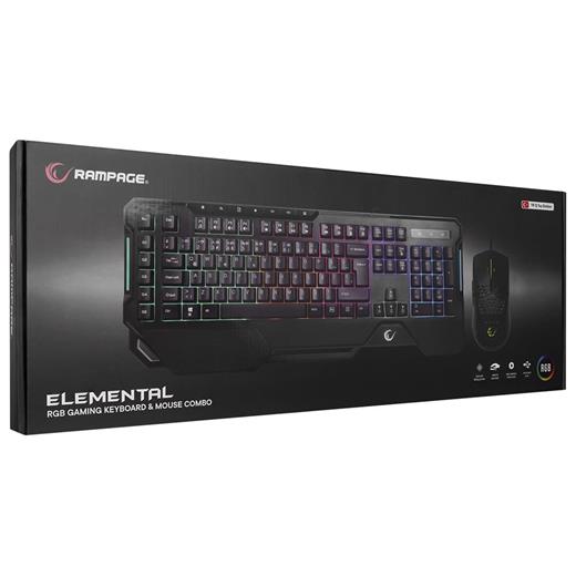 Rampage Km-R96 Elemental Siyah Rgb Aydınlatmalı Q Oyuncu  Klavye Ve Mouse Gaming Set 7200Dpı(900.40.40.0087)