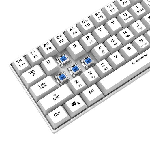 Rampage Kb-Rx63 B-Atom Beyaz Bluetooth Rgb Backlight Blue Switch Mekanik Q 63 Tuşlu Oyuncu Klavyesi(900.40.40.0089)
