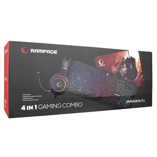 Rampage Km-404 Argentı Rainbow Aydınlatmalı Usb Gaming Combo Q Klavye + Kulaklık + Mouse + Mousepad(900.40.40.0093)