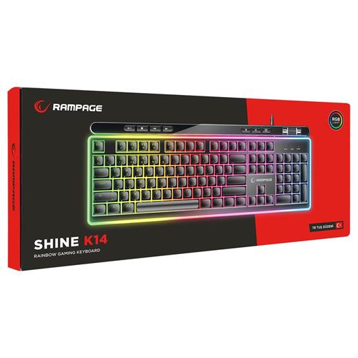Rampage Mıracle K2 Siyah Usb Rgb Aydınlatmalı Q Standart Gaming Oyuncu Klavyesi(900.40.40.0129)