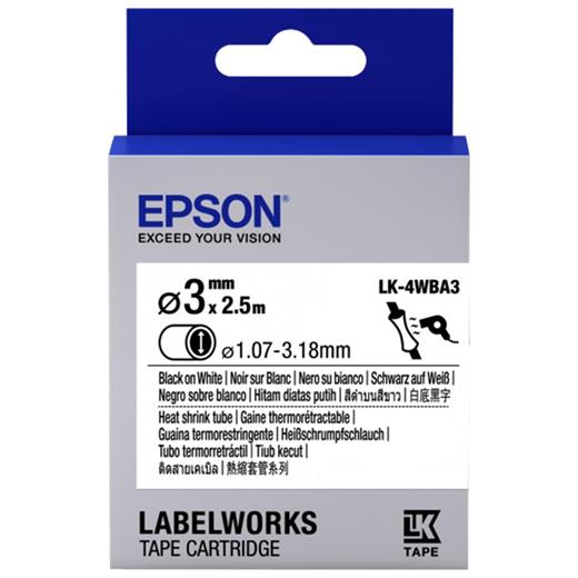 Epson Lk-4Wba3 Beyaz Üzeri Siyah Makaron (1,07-3,18 Mm Çap) 2,5Metre(900.40.40.0163)