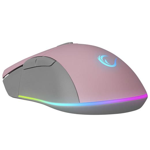 Rampage Smx-R21 Compact Usb Pembe-Gri Rgb Işıklı+Macro 7200Dpi - 1000Hz Gaming Oyuncu Mouse(900.40.50.0121)