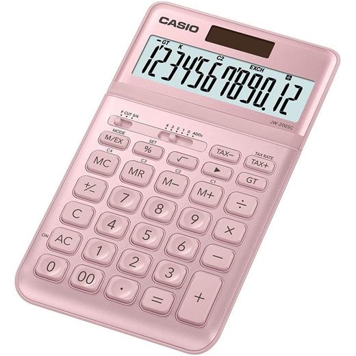 Casio Jw-200Sc-Pk 12 Hane Pembe Masa Üstü Hesap Makinesi(950.10.10.0074)