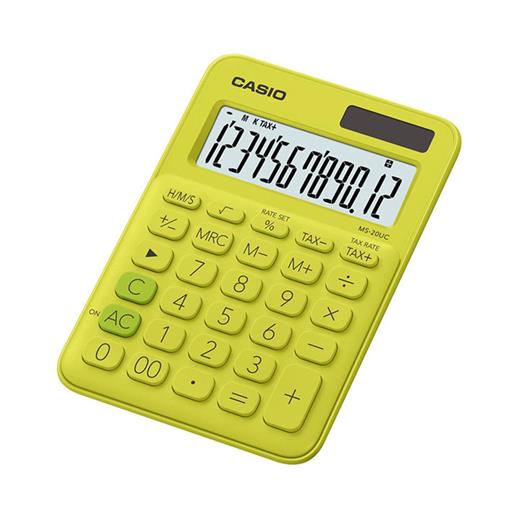 Casio Ms-20Uc-Yg 12 Hane Sarı Masa Üstü Hesap Makinesi(950.10.10.0097)