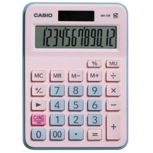 Casio Mx-12B-Pklb Açık Pembe+Açık Mavi 12 Hane Masa Üstü Hesap Makinesi(950.10.10.0164)