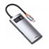 Baseus Metal Gleam 5-İn-1 Type-C Hub-Gri (Wkwg020013)(250.20.20.0140)
